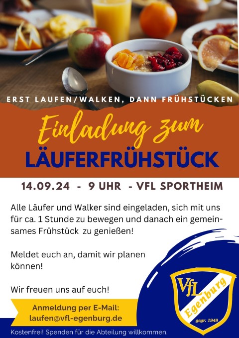 Einladung zum Läuferfrühstück