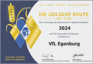 Goldene Raute mit Ähre für den VfL Egenburg
